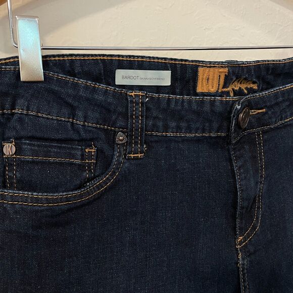 ~ KUT From The Kloth 14 Jeans, Bardot Skinny Boyfriend, Dark Blue, Stretch - Picture 6 of 13